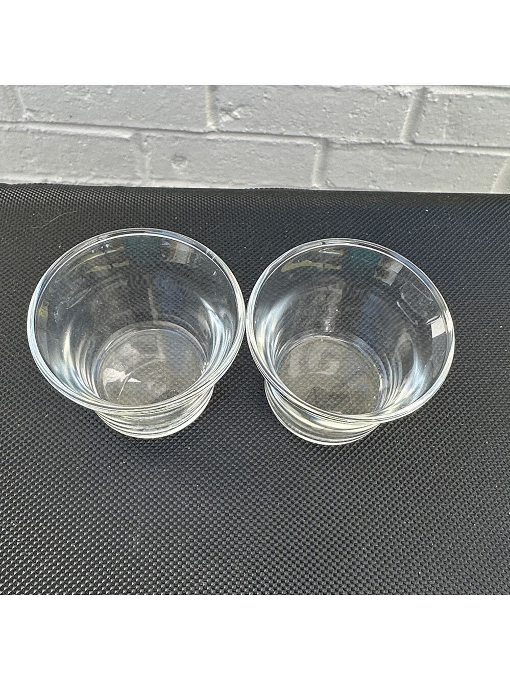 Set of 2 Elegant Clear Glass Dipping Cups. Small Dinner Drinks Cups **shot glass